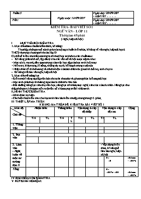 Bài viết số 1 môn Ngữ văn Lớp 11 - Năm học 2017-2018